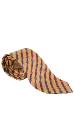 1980s "812 MA" Horse Bit Camel Silk Twill Men's Tie