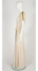 1940s Gold Lamé & Ivory Silk Chiffon Gown