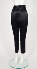 1995 F/W Black Rayon Satin Layered Lapel Pant Suit