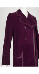 1970s Aubergine Suede Double-Breasted Trench Coat