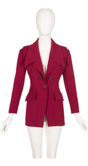 1992-93 F/W Burgundy Gabardine Pointed Lapel Blazer