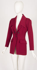 1992-93 F/W Burgundy Gabardine Pointed Lapel Blazer