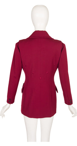 1992-93 F/W Burgundy Gabardine Pointed Lapel Blazer
