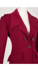 1992-93 F/W Burgundy Gabardine Pointed Lapel Blazer