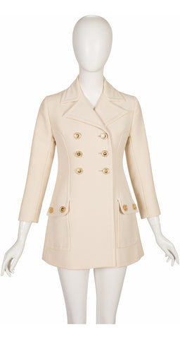 1960s Cream Wool Double-Breasted Jacket