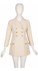 1960s Cream Wool Double-Breasted Jacket