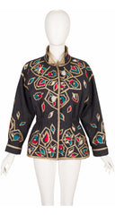1981-82 F/W Metallic Gold Embroidered Gray Wool Jacket