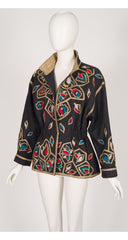 1981-82 F/W Metallic Gold Embroidered Gray Wool Jacket
