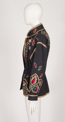 1981-82 F/W Metallic Gold Embroidered Gray Wool Jacket