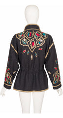 1981-82 F/W Metallic Gold Embroidered Gray Wool Jacket