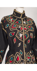 1981-82 F/W Metallic Gold Embroidered Gray Wool Jacket