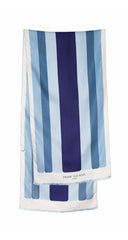 1960s Striped Blue Silk Twill Long Scarf