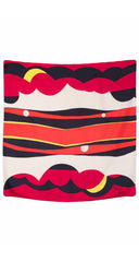 1960s Abstract Sunset Print Silk Twill Scarf