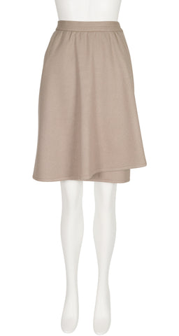1988-89 F/W Taupe Wool Faux Wrap Skirt