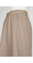1988-89 F/W Taupe Wool Faux Wrap Skirt