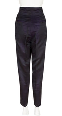 1989-90 F/W Iridescent Purple Silk High-Waisted Trousers