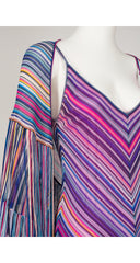 2002 Chevron Rayon Knit Fringe Maxi Dress & Shawl