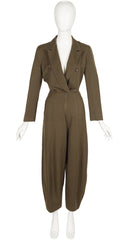 1989-90 F/W Army Green Wool Double-Breasted Jumpsuit
