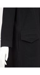 1980s Black Wool Shawl Collar Coat