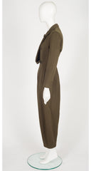 1989-90 F/W Army Green Wool Double-Breasted Jumpsuit