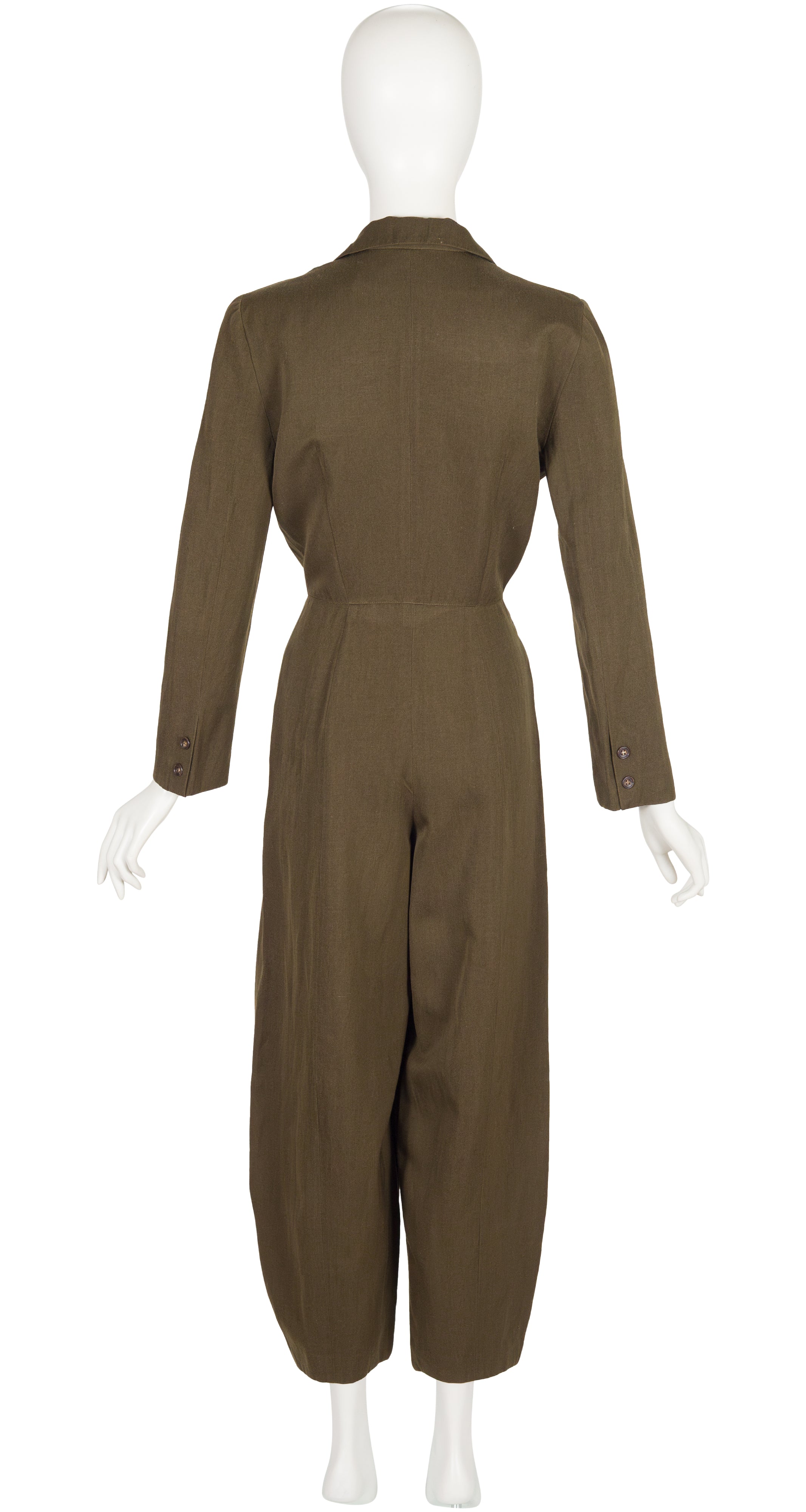 1989-90 F/W Army Green Wool Double-Breasted Jumpsuit