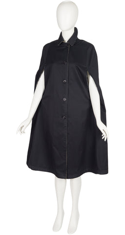 1970s Houndstooth Wool & Cotton Reversible Cape