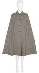 1970s Houndstooth Wool & Cotton Reversible Cape