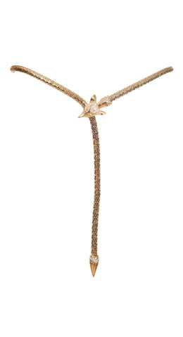 1980s Fox Head Gold-Tone Metal Mesh Rope Belt