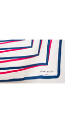 1960s Mod Red & Blue Op-Art Print Silk Twill Scarf