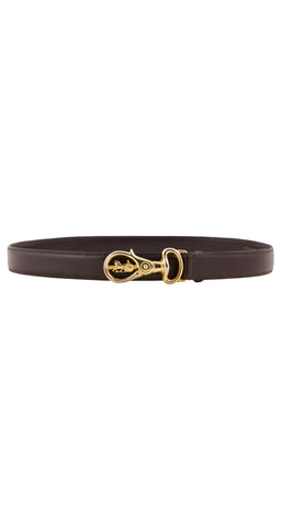 1970s Sulky Logo Buckle Brown Leather Belt