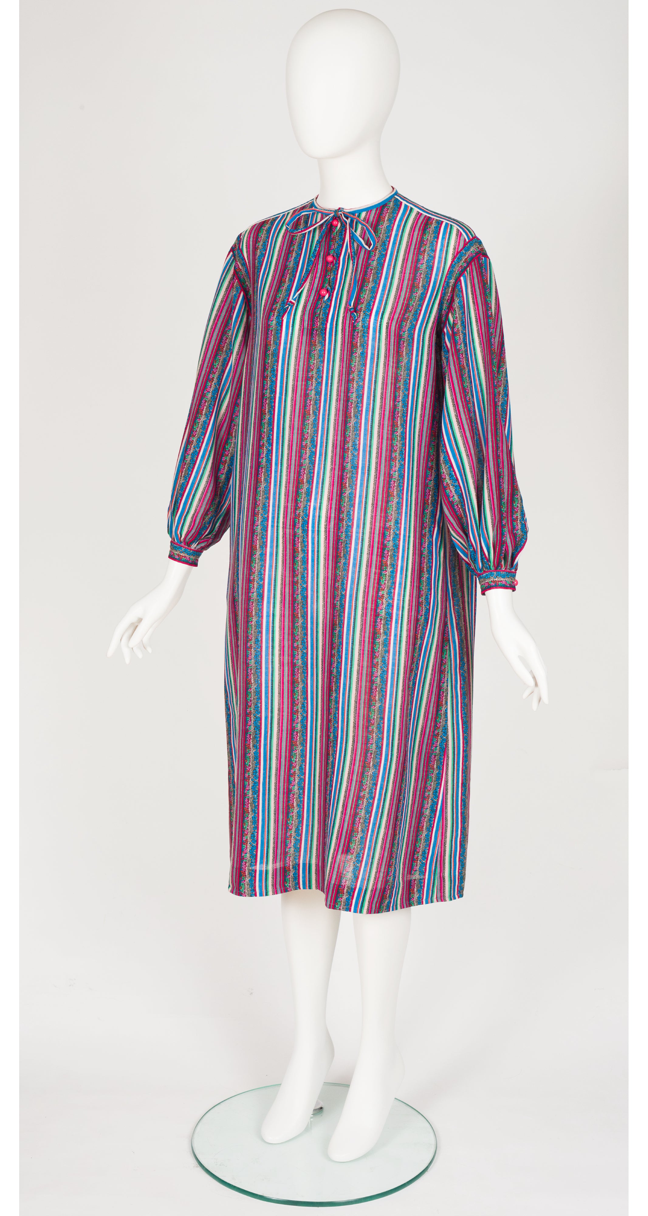1978 S/S Runway Striped Wool Challis Dress