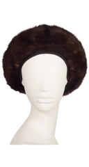 1960s Brown Mink Fur Oversized Beret