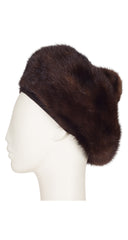 1960s Brown Mink Fur Oversized Beret