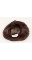 1960s Brown Mink Fur Oversized Beret