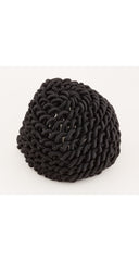 1950s Black Braided Rope Cloche Hat