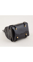 1960s Black Patent Leather Treasure Chest Handbag