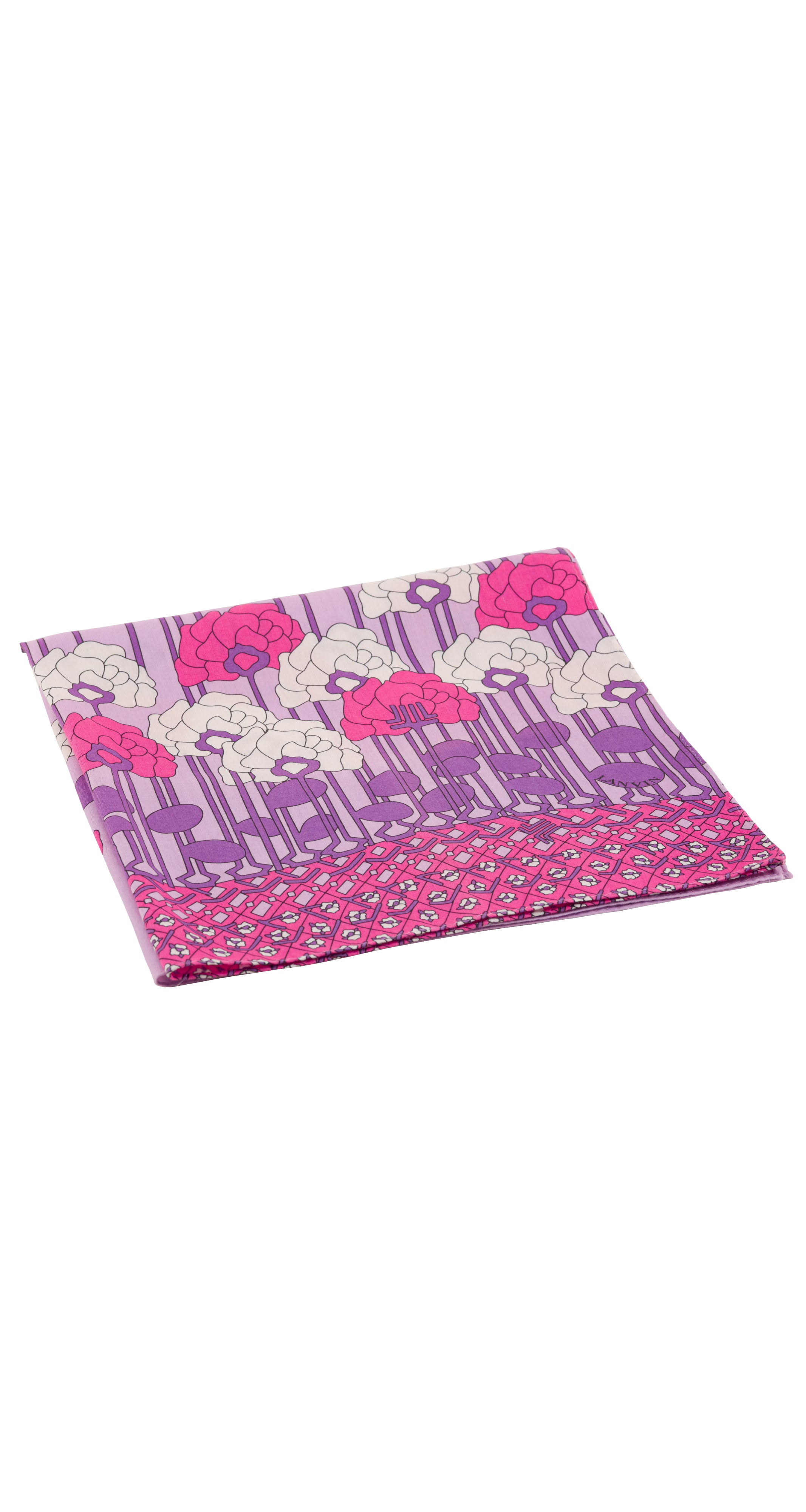 1970s Pop Art Floral Print Cotton Kerchief