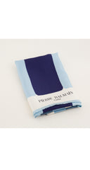 1960s Striped Blue Silk Twill Long Scarf