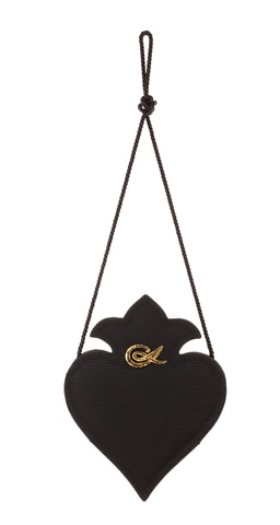 1990s Black Faille Sculptural Evening Bag