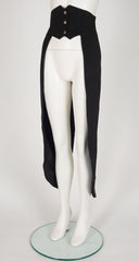 1992 F/W Black Rayon Crepe Tails Belt