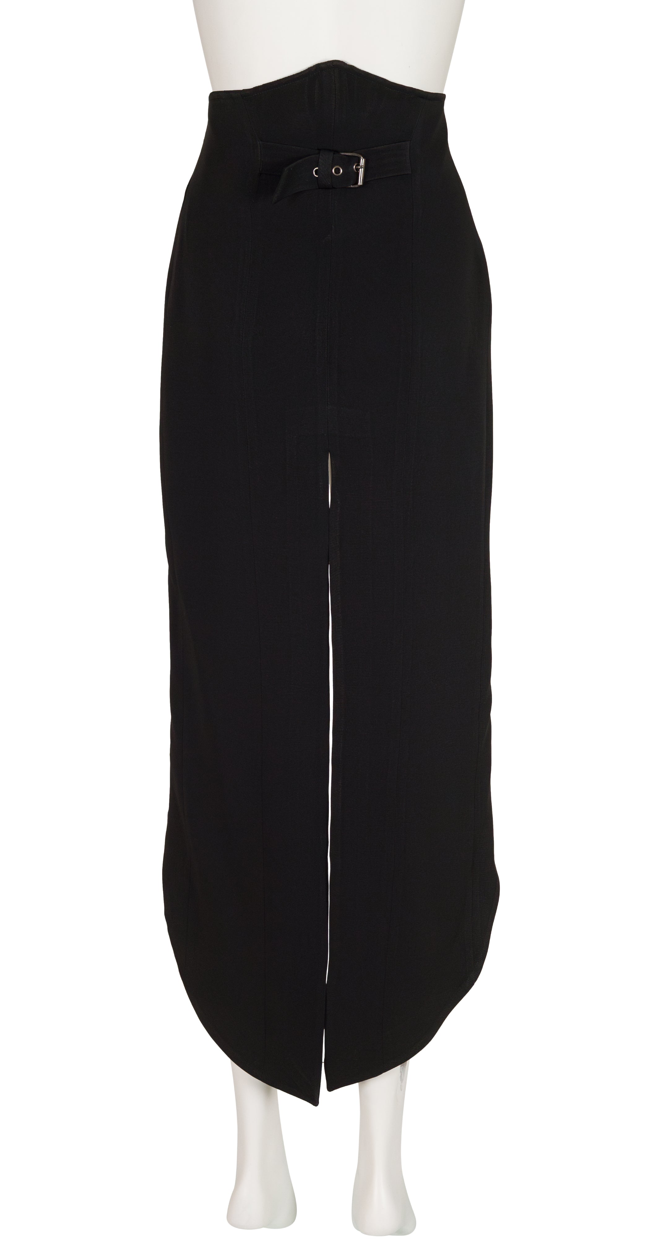 1992 F/W Black Rayon Crepe Tails Belt