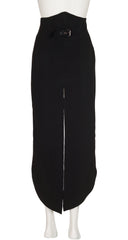 1992 F/W Black Rayon Crepe Tails Belt