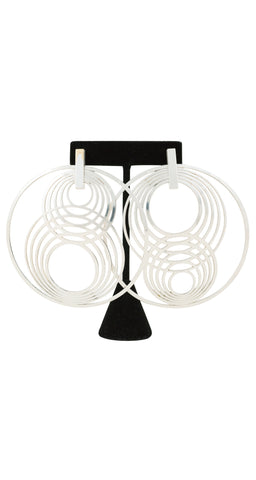 1990s Silver-Plated Oversized Hoop Earrings