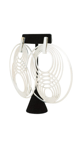 1990s Silver-Plated Oversized Hoop Earrings