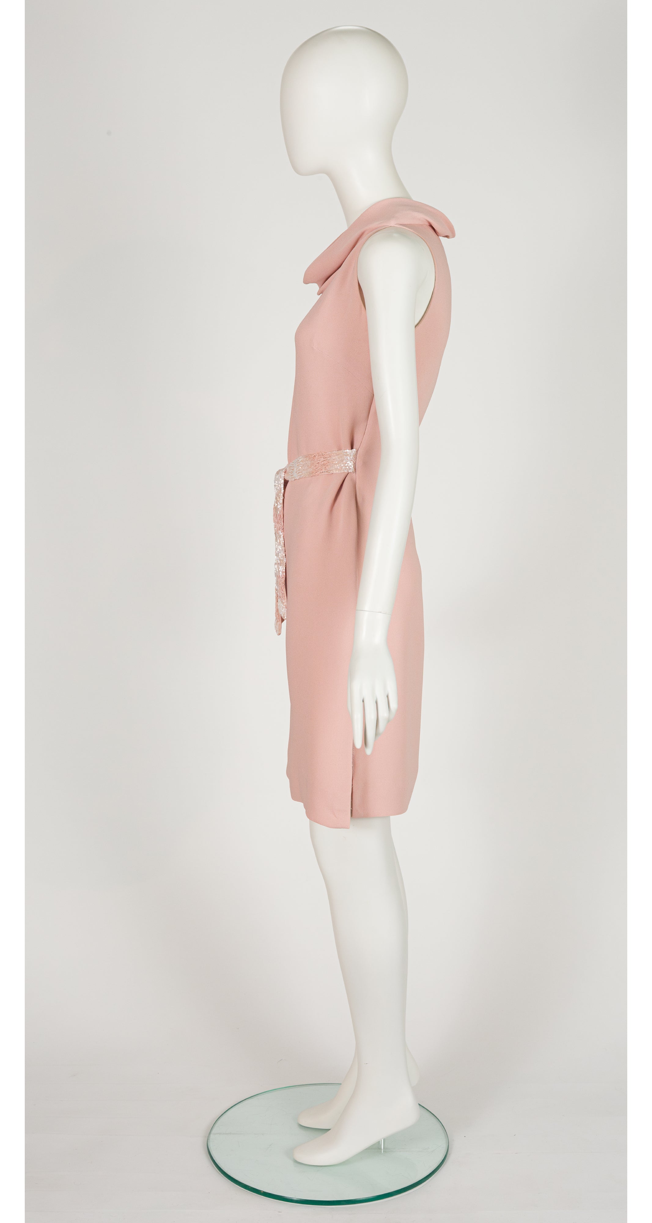 1999-00 F/W Pink Silk Crepe Cowl Neck Dress