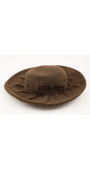 1997 F/W Brown Tweed Pleated Wide Brim Hat
