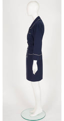 1991 Cruise Navy Wool Double-Breasted Blazer Dress