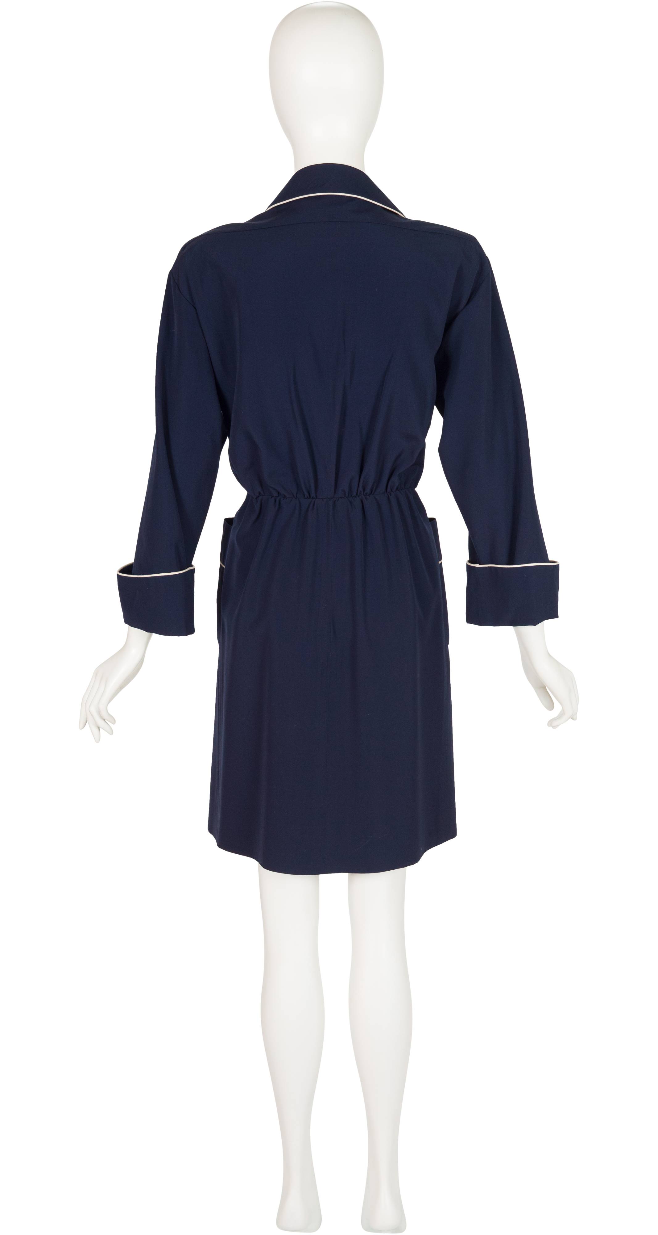 1991 Cruise Navy Wool Double-Breasted Blazer Dress