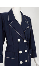 1991 Cruise Navy Wool Double-Breasted Blazer Dress