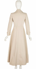 1970s Italian Beige Cotton Maxi Trench Coat